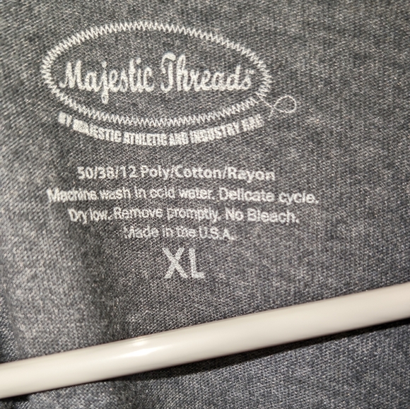 XL Majestic Threads Yankee Dark Grey Short Sleeve Tee - Picture 2 of 3